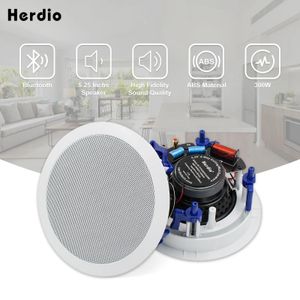 Altavoces Herdio Amplificador Bluetooth para el hogar de 5,25 pulgadas Sistema de música de fondo en amplificador de pared Altavoz de techo Sistema PA para baño 300 vatios