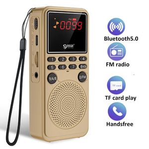 Haut-parleurs Mini FM Radio Portable Bluetooth 5.0 Enregistreur d'ence-haut de la musique stéréo Lecteur de musique de main