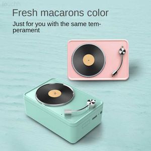 Haut-parleurs Mini rétro phonographe Bluetooth haut-parleur sans fil haute beauté créative Subwoofer extérieur maison stéréo Rechargeable mains libres R230621 L230822