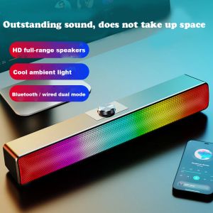 Haut-parleurs USB Bluetooth Compatible Compartiage puissant Bar de haut-parleur de haut-parleur Subwoofer Bass En haut-parleur Sound Box LED