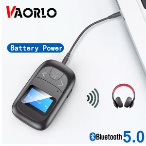 Haut-parleurs VAORLO LCD affichage Bluetooth adaptateur récepteur émetteur batterie adaptateur d'alimentation 5.0 pour casque haut-parleur TV stéréo Audio 3.5mm