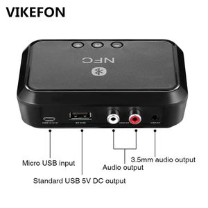 Altavoces Vikefon Receptor Bluetooth Nfc/USB Disco Lectura de música Adaptador inalámbrico estéreo 3,5 mm Aux/rca Altavoz del coche Receptor de audio Bluetooth