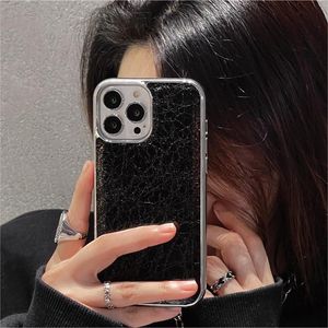 Specail Unique PU Leather simple est étuis classiques pour iPhone 14 Pro Max 14Plus 13Promax 12 11 XS XSMax 7 8 Plus Couverture Apple iPhone Cool Étui rigide couleur galvanisée