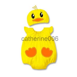 Occasions spéciales Bébé Garçons Costume de Canard Jaune Cosplay Barboteuses Combinaison pour Bébé Enfant Court Été Halloween Fête d'anniversaire Déguisement x1004