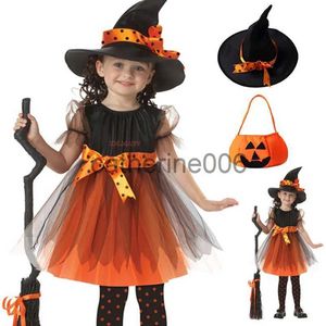 Occasions spéciales enfants filles Halloween Cosplay Costume de sorcière adolescents bébé fille bébé bébé sorcière robe coffre