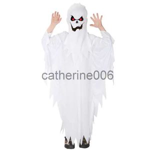Occasions spéciales Enfants Enfant Garçons Spooky Effrayant Fantôme Blanc Costumes Robe Capuche Esprit Halloween Pourim Fête Carnaval Jeu de Rôle Cosplay Dress Up x1004