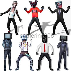 Occasions spéciales Skibidi toilette Cosplay Costume Skibidi toilette TV homme jeu enfants adultes combinaisons ensemble tenue Halloween Costume pour enfants adulte x1004