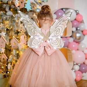 Ocasiones especiales alas de hadas blancas vestir brillante regalo transparente para niñas mariposa accesorios Halloween Cosplay 230606