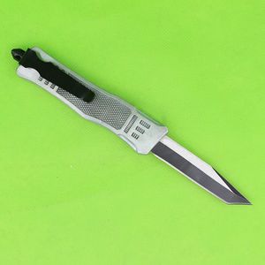 Argent de haute qualité 7 pouces 616 Mini couteau tactique automatique 440C noir + lame de tréfilage poignée en alliage de zinc-aluminium couteaux de poche EDC