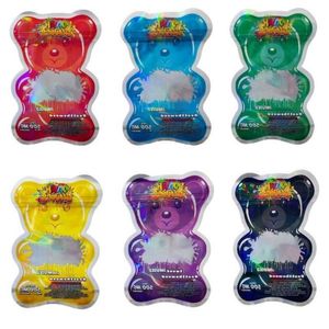 Sacs d'ours de forme spéciale, vente en gros, sac de 500 mg, Cubes de vers, emballage en Mylar, vert bleu rouge violet Oboci