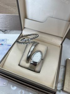 Reloj especial con diseño de serpiente para mujer, reloj de pulsera de lujo bvL, pulsera + reloj o + anillo de diamantes, relojes femeninos con esfera triangular helada, reloj largo, regalo