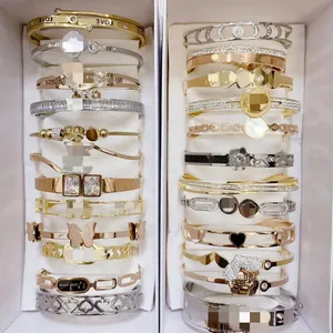 Bracelet de luxe en gros spécial femmes bracelet de luxe bijoux de créateur cristal plaqué or 925 plaqué argent en acier inoxydable amoureux cadeau bracelets hommes bracelet