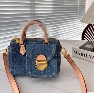 Speed Designer Sacs à bandoulière Sacs coulissants Sacs à main Femmes Push Messenger Sac Lady Cross Body Sac à bandoulière en cuir véritable Denim Tasche luxe 16CM