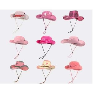 Spice Girl ~ Rose Rose Western Cowboy chapeau femme été crème solaire chapeau en plein air Camping alpinisme pêcheur chapeau marée