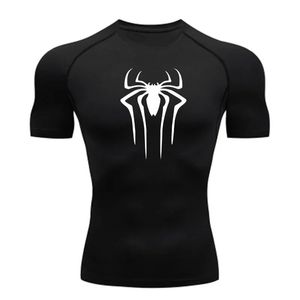 Spider Super Hero T-shirt imprimé pour hommes Chemise de compression Fitness Sportwear Running Tight Gym Tees d'entraînement Haut à séchage rapide 240123