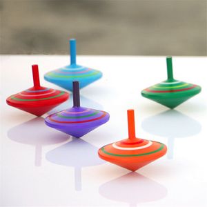 Peonza 3 piezas niño juguete clásico giratorio multicolor giroscopio de madera juguetes tradicionales para bebés 230626