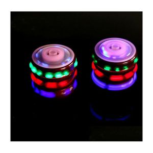 Spinning Top Retail LED Jouets pour enfants UFO Single Laser Colorf Light Peg-Top Gyro avec musique classique Drop Livraison Cadeaux Nouveauté Gag Dhcsb