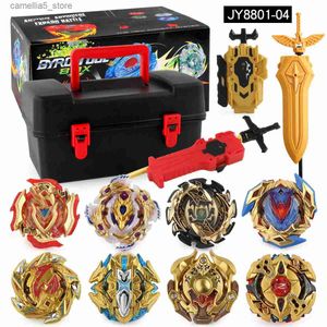 Toupie Toupie Beyblades Metal Fusion Blay Blade Toys Set avec 8 gyroscopes dorés et lanceur de fil dans une boîte de rangement JY8801-04 pour enfants Q231013