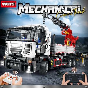 Spinning Top Woma Mécanique Power Engineering Véhicule Installation Crane Remote Contrôle Bust Undemy Assembly Assembly Toy L240402