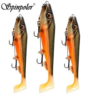SpinPoler Shad Bait Pike Fishing Fishing Luros de 14 cm18 cm Camina de plástico suave realista con lubina con lubina Zander 240407