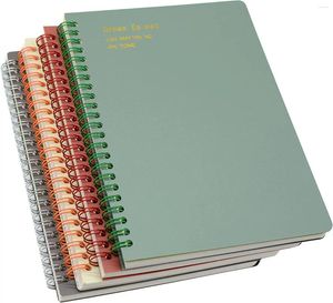 Cahier à spirale 8.3 pouces X 5.9 A5, 4 pièces, couverture rigide en plastique épais, couleur lignée de 8mm, 80 feuilles-160 Pages, journaux d'étude