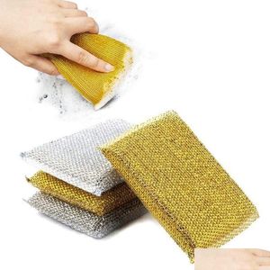 Sponges Scouring Pads Kitchen Scrubbing Sponges Non Scratch Cleaner Mti Surface Metal Dish Scouring Scrubbers 220926 Drop Delivery Dh0Fw