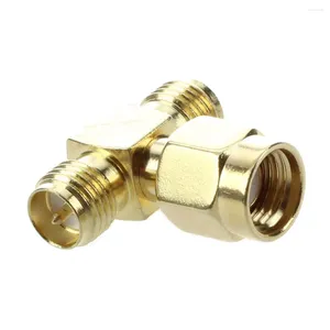 Cuillères 2 pcs rp sma mâle à deux femelles connecteur adaptateur Triple t RF Splitter 3 voies