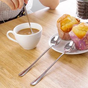 Cucharas de 2 type manejo largo -grado de acero inoxidable Coffee Coffee Coffee Spoon Ice Cream Taveteware Accesorios de cocina