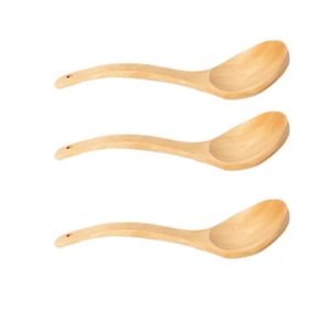 Cuillères 3pcs Burlywood Soupe Cuillère En Bois Massif Cuillère De Service Ustensile De Cuisine Vaisselle Pour La Maison Restaurant (Grand)