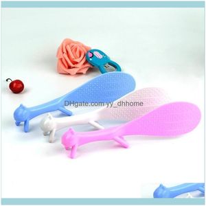 Spoons Flatware Kitchen, Dining Bar Home & Garden Cute Standing Spoon Plastic Cartoon Rice Paddle Non-Stick No Scratch Cooker Scoop1 Drop De