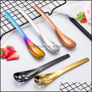 Cucharadas de la cocina barra de comedor de cocina jardín de 5 colores cuchara de acero inoxidable entrega de caída para bebés 2021 y5up2