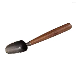 Cucharadas de té de hojas sueltas Scoop largas hojas de hojas multifunción creative pala vintage ébano cucharadita para amantes