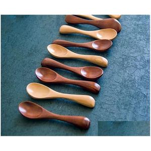 Cuillères Cuillère en bois naturel Scoop Bois Thé Miel Café Cont Sel Sucre Drop Livraison Maison Jardin Cuisine Bar À Manger Couverts Dhhi5