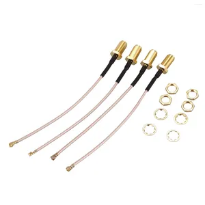 Spoons Lot de 4 antennes RF U.FL (IPEX/IPX) Mini PCI vers RP-SMA femelle Pigtail Wi-Fi coaxial RG-178 à faible perte (4 pouces (10 cm))