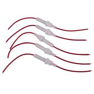 Cuillères fil rouge blanc Type à vis bouchon en ligne 6mm X 30mm Tube porte-fusible 5 pièces