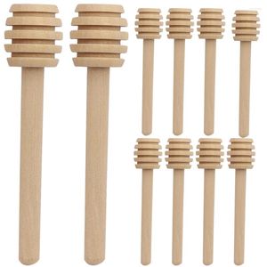 Cucharas de madera para miel, varillas de mango largo, palitos para ollas de cocina, accesorio para agitar café