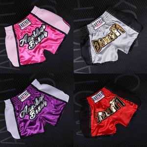 Deporte boxeo fitness entrenamiento Casual personalidad transpirable pantalones cortos sueltos Thai puño pantalones correr peleas barato mma shorts X0628