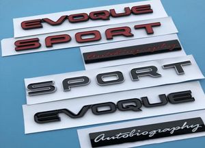 Logo de barre d'emblème de lettres SPORT EVOQUE pour Land Range Rover SV autobiographie édition ultime insigne de barre style de voiture Trunk5721901