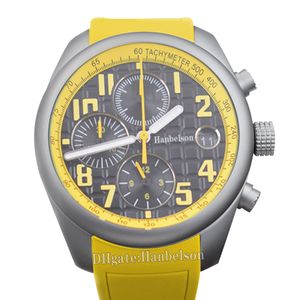 Montres de Sport pour hommes, bracelet en caoutchouc jaune, mouvement à Quartz japonais, chronographe, cadran numérique, montre en acier noir