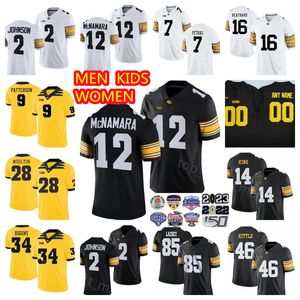 NCAA Fútbol Iowa Hawkeyes Jerseys Colegio Cade McNamara Kaleb Johnson Jaziun Patterson Luke Lachey Jay Higgins Moulton Spencer Petras George Kittle Desmond King