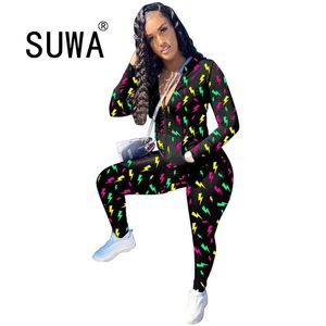 Sport Deux Pièces Ensemble Pour Femme Survêtement Sweats À Capuche Pantalon Tie Dye 2 Pièces Tenues Automne Sweat Costumes Femmes Vêtements En Gros 210525