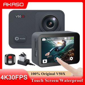 Caméras vidéo d'action sportive AKASO V50X Caméra WiFi Native 4K30fps Sport avec écran tactile EIS Angle de vue réglable 131 pieds Étanche 230731