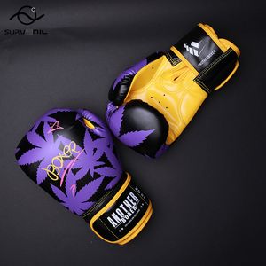 Gants de sport Gants de boxe 6 12 14 oz PU cuir Muay Thai Guantes De Boxeo Sanda Free Fight MMA Kick Boxing gant d'entraînement pour hommes femmes enfants 230906