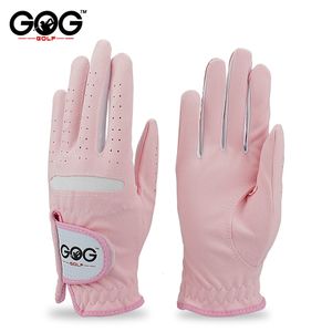 Paquete de guantes deportivos 1 par para mujer Golf rosa Micro fibra suave transpirable antideslizante mano izquierda y derecha mujer 230712