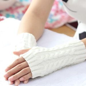 Gants de sport femmes élégantes chauffantes manufactures bras hiver crochet tricot en faux laine mitaine chaude gants sans doigts gants femme