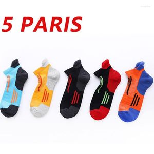 Calcetines deportivos 5 pares Correr Ciclismo Calcetín Cool Bicicleta Baloncesto Sox Algodón Transpirable Bicicleta de carretera Senderismo Esquí Funky