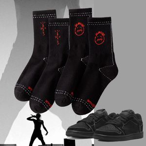 Chaussettes de sport Cactus Jack Hommes chaussette de sport coton Streetwear Street Style Hip Hop Skate Compression Pour Femmes 230413