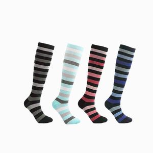 Chaussettes de sport Crew Sport Sock Striped Compression 4 PAIRES Running Riding Outdoor Cycling Wholesale Football