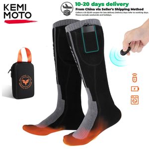 Sports Socks Heated Socks Remote Control Motorcycle Electric Heating Socks Rechargeable Battery Winter Thermal Thick Stockings Men Women 231219