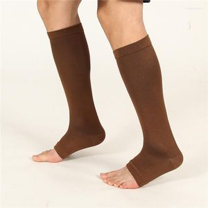 Sports Socks Unisex Compression Stockings Knee High Open Toe Support 18-21 mm